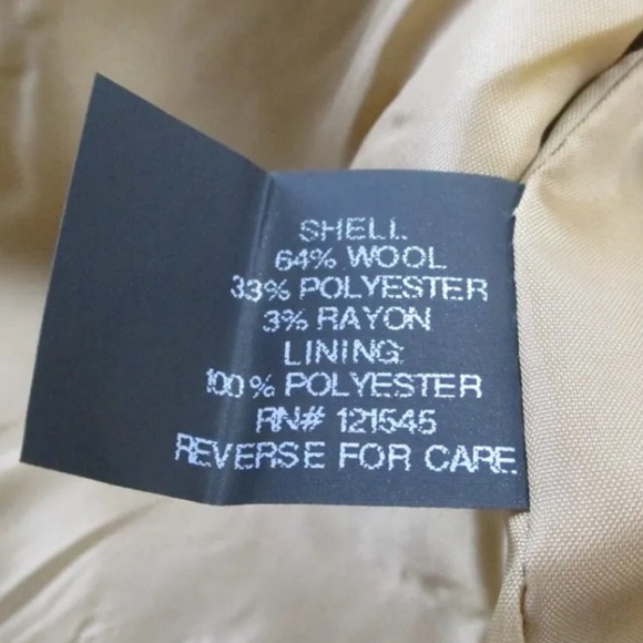 London Fog sz XL heathered tan wool blend single breasted A-line button up coat - Picture 16 of 16